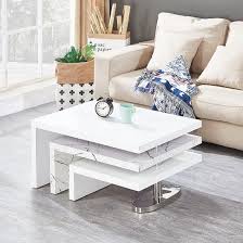 Square solid wood modern rotating coffee table: Uenjoy Rotating Coffee Table Living Room Furniture Round Black Living Room Coffee Table Round Black Coffee Table Living Room Table