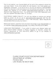 A voter id card is necessary. Clark County Nv