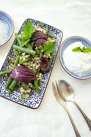 Gruner Bohnensalat Mit Buchweizen Und Roten Zwiebeln Vegetarisch Salat Vegan Buchweizen Herbst Bohnen Grune Bohnen Salat Salat Mit Grune Bohnen