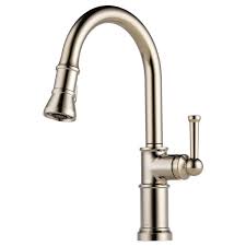 The brass water way is finished in a beautiful brushed nickel finish. Artesso Single Handle Pull Down Kitchen Faucet