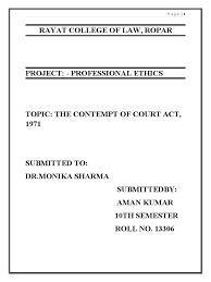 Trivia about the contempt of c. Contempt Of Court Docx Contempt Of Court Supreme Court Of India