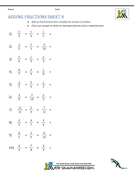 Your order of operations should not matter, since there are no other. Adding Fractions Worksheets