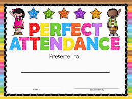 Perfect Attendance Award Attendance Certificate Perfect