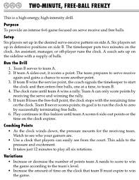 The Volleyball Drill Book Two Minute Free Ball Frenzy Drill Volleyball Drills Volleyball Tryouts Volleyball Practice