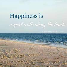 Happiness Is A Quiet Walk Along The Beach Quote Saying Beach Quotes Nature Lover Quotes Beach Week