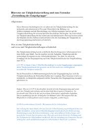 Für die überleitung in die neue entgeltordnung ist ihre aktuelle eingruppierung zum 31. Https Www Uni Kiel De Personal De Formulare Tarifangelegenheiten Hinweise 20zur 20taetigkeitsdarstellung 20und 20zum 20formular 20feststellung 20der 20entgeltgruppe Pdf
