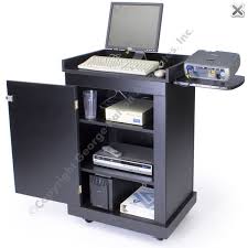 Enjoy benefits of free shipping and low prices with us now! Mobile Lectern With Enclosed Cabinet Pull Out Shelf Locking Wheels Black Storage Spaces Pull Out Shelf Adjustable Shelving
