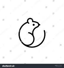 Black And White Mouse Image Vector Mouse Logo Black And White Rat Line Icon Isolated Image Vector Mouse Logo Vector Black And White