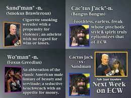 Cagematch » feuds » cactus jack vs. Ecw Extreme Encyclopedia Unabridged 1995 Edition Cactus Jack Vs Sandman W Woman In A Falls Count Anywhere Match Squaredcircle