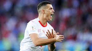 Granit xhaka celebrates his equaliser for switzerland vs serbia. Granit Xhaka The Story Of A Proud Albanian Whose Father Was Once A Political Prisoner Goal Com