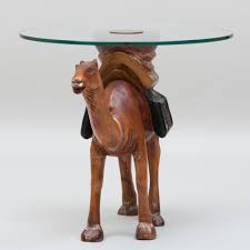 Spi gallery, galloping horse trio sculptural coffee table crafted in aluminum, marble and glass. Sold Price Painted Wood Camel Form Side Table With A Glass Top August 4 0120 11 00 Am Edt