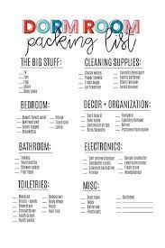 Dorm Room Packing List Dorm Room Checklist College Dorm Room Decor College Dorm Rooms