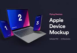 Don't forget to share with your friends! Flying Apple Device Mockup Vol 01 Creative Photoshop Templates Creative Market