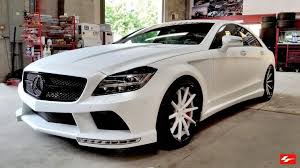 Satin White Mercedes Benz Cls63 Amg On Lexani Lc 101 Wheels Custom Wheels And Tires Mercedes Benz Cls Mercedes Benz Cars