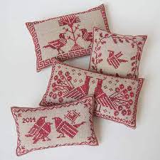 Linen using weeks dye works (dmc alternates 310 3829 648 3826). Birds Of A Feather Pdf Pattern Modern Folk Embroidery