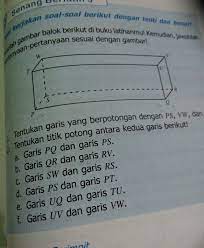 Tentukan Garis Yang Berpotongan Dengan Ps Vw Pt Brainly Co Id