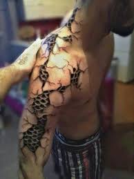 During surgical, or excision, tattoo removal, a surgeon will cut off your tattooed skin and sew your remaining skin back together. 3d Dark Art Tattoos Of Ripping Through Skin Google Search Make Temporary Tattoo Dark Art Tattoo Fake Tattoos