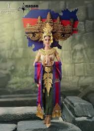 Cambodia Cambodian Art Native Wears Asian Dress