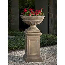Keystone offers a range of urn and pedestal combinations. Large Cast Stone Coachhouse Urn On Pedestal Kinsey Garden Decor