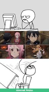 Liz Thanks Asuma Forma Getting There In The Right Moment Sword Art Online Funny Sword Art Online Meme Sword Art