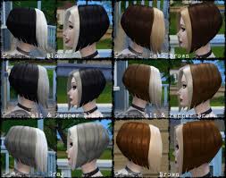 Of rainbow colored hair styles for sims 4 and they are all pretty. 26 Chunky Highlight Recolors Of Short Wedge Female Hair By Coffintramp At Mod The Sims Sims 4 Updates