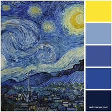 Color Palette Inspired By Artist Vincent Van Gogh S The Starry Night 1889 Colorpalette Colors Starry Night Van Gogh Van Gogh Coloring Starry Night Painting