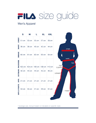 Fila Size Guide Mens Apparel Fila Indonesia