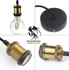 Tarzaydinlatma Modernaydinlatma Dekoratifaydinlatma Retroaydinlatma Renkli Kumas Kumas Kablo Renklikablo Retro Duy Edison Ampul Aydinlatmalar Lamba