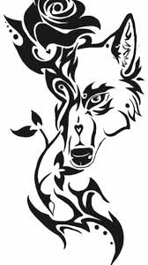 Hier Ist Eine Schwarze Rose Und Ein Schwarzer Wolf Idee Fur Einen Wolf Tattoo In 2020 Tribal Wolf Tattoo Wolf Tattoo Wolf Tattoos