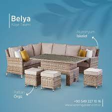 belya rattan kose takimi mobilya tasarim bahce