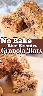 No Bake Rice Krispies Granola Bars Granola Bars Peanut Butter Granola Recipes Easy Granola