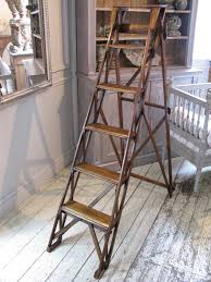 Decorative ladder ideas often feature blanket ladders heavily, and with good reason. Circa 1900 Folding Library Ladder Decorative Items