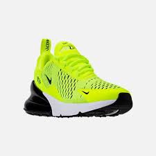 Three Quarter View Of Kids Grade School Nike Air Max 270 Casual Shoes In Volt Black Dark Grey White Nike Air Max White Nike Air Max Air Max 270