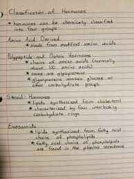 Classification Of Hormones Medical Student Study Nursing School Survival Medical School Studying