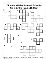 Pieces Of The 100 Chart Worksheets