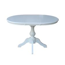 By decor therapy (1) barclay 8 in. International Concepts Hampton White Solid Wood Oval Extension Dining Table K08 36rxt 11b The Home Depot