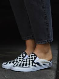Black And Grey Checkered Slip On Vans Classic Checkered Slip On Trendy Womens Sneakers Slip On Sneakers Slip On