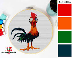 Maybe you would like to learn more about one of these? Chicken Heihei Cross Stitch Pattern Pdf Embroidery Cute Nursery Wall Decor Disney Cartoon Counted Cross Stitch Chart Instant Download Sold By Distefanoart On Storenvy
