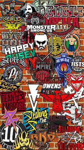 Size this wallpaper is 110.81 kb and image resolution 1080x1920 pixel. Wwe Sticker Bomb Wwe Wallpapers Wwe Logo Wwe