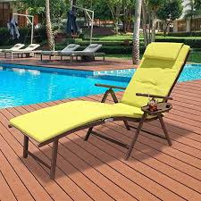 Amazon Com Goldsun Portable Aluminum Folding Beach Lounger Adjustable Cushioned Chaise Lounge Chair With Side Ta In 2020 Indoor Patio Chaise Lounge Chair Beach Porch