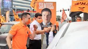 Samuel garcía, candidato de movimiento ciudadano a la gubernatura de nuevo león acudió a votar junto a su esposa, mariana rodríguez, en una casilla ubicada en monterrey. Pepebt052pee4m