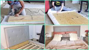 Diy a platform storage bed. Diy Building A Tufted Queen Size Bed From Scratch Youtube