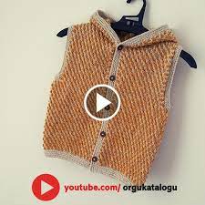 Kolay Kapsonlu Bebek Yelek Modeli Orgu Modelleri Knitting Pattern For Baby Sweater Bebek Yelek Orgu Kapsonlular