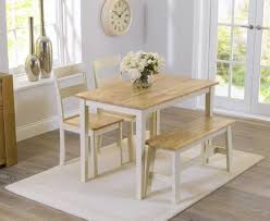 Fully safe, designed to develop the child's creativity, can be a. Chichester 115 Cm Oak With White Dining Table With 2 Chairs With Bench First Furniture First Furniture