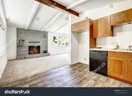 black appliances white tile stock photo
