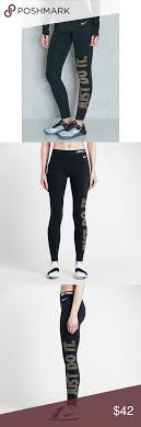 Black And Gold Nike Pro Leggings Nike Pro Warm Gold Just Do It Leggings Just Do It Leggings Leggings Are Not Pants Nike Leggings