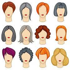 Womens Cartoon Hairstyle Set Hairstyle Cartoon Hair Hair Vector Womens Hairstyles