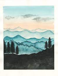 Blue Ridge Mountains Watercolor Print Nature Painting Mountain Art Giclee Prints Original Wall Art Landscape Painting Art Art Inspiration Painting