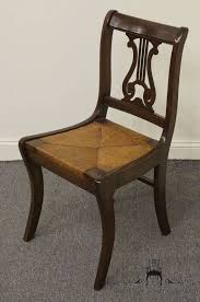 Antique 1940 S Mahogany Duncan Phyfe Harp Lyre Back Rush Seat Chair Artistic Furniture Chair Wood Cabinets