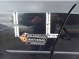 Also, a special clock delete plate was added to the instrument panel which contained the yellow and orange 6 logo and the words grand national buick motor division.) the 1982 gn came with a naturally aspirated 252 cu in (4.1 l) v6 engine with 125 hp (127 ps; Buick Grand National Emblem Mounting Position